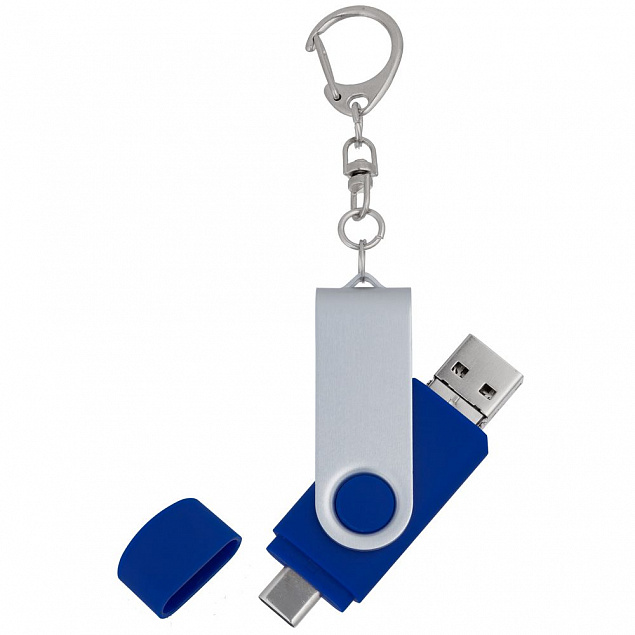 Флешка Trio Twist, синяя, 32 Гб с логотипом в Санкт-Петербурге заказать по выгодной цене в кибермаркете AvroraStore