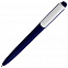 Ручка шариковая Pigra P02 Mat, темно-синяя с белым с логотипом в Санкт-Петербурге заказать по выгодной цене в кибермаркете AvroraStore