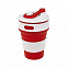 Стакан складной BUTTON;  300 мл, силикон, красный с логотипом в Санкт-Петербурге заказать по выгодной цене в кибермаркете AvroraStore