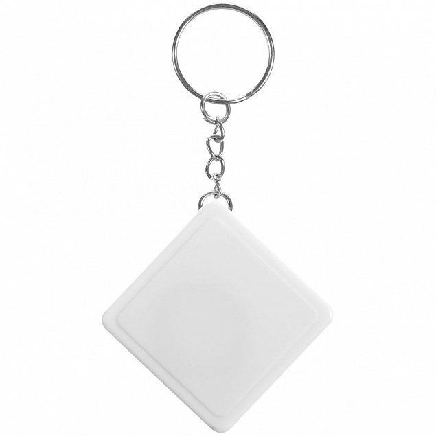 Брелок с рулеткой Square ver.2, белый с логотипом в Санкт-Петербурге заказать по выгодной цене в кибермаркете AvroraStore