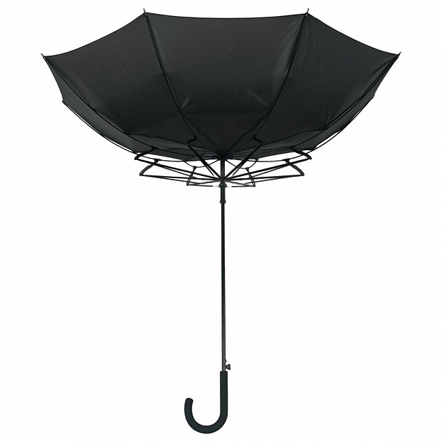 Зонт-трость Wind, черный с логотипом в Санкт-Петербурге заказать по выгодной цене в кибермаркете AvroraStore