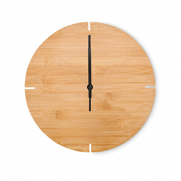 Настенные часы из бамбука кругл с логотипом в Санкт-Петербурге заказать по выгодной цене в кибермаркете AvroraStore