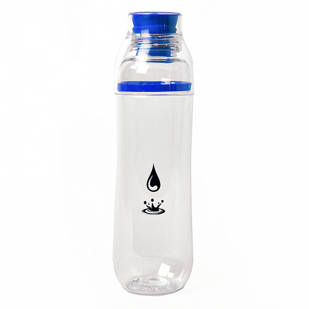 Бутылка для воды FIT, 700 мл; 24,5х7,4см, прозрачный с серым, пластик rPET с логотипом в Санкт-Петербурге заказать по выгодной цене в кибермаркете AvroraStore
