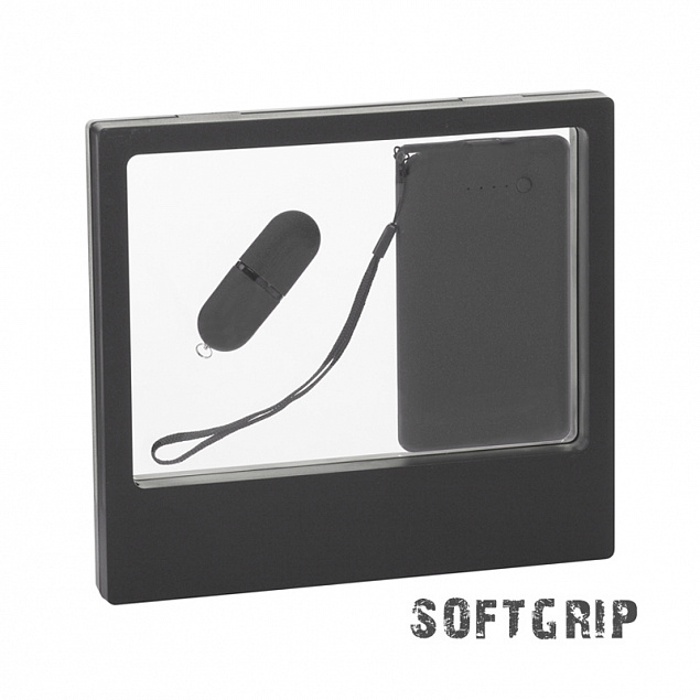 Подарочный набор "Камень" с покрытием soft grip на 3 предмета, черный с логотипом в Санкт-Петербурге заказать по выгодной цене в кибермаркете AvroraStore