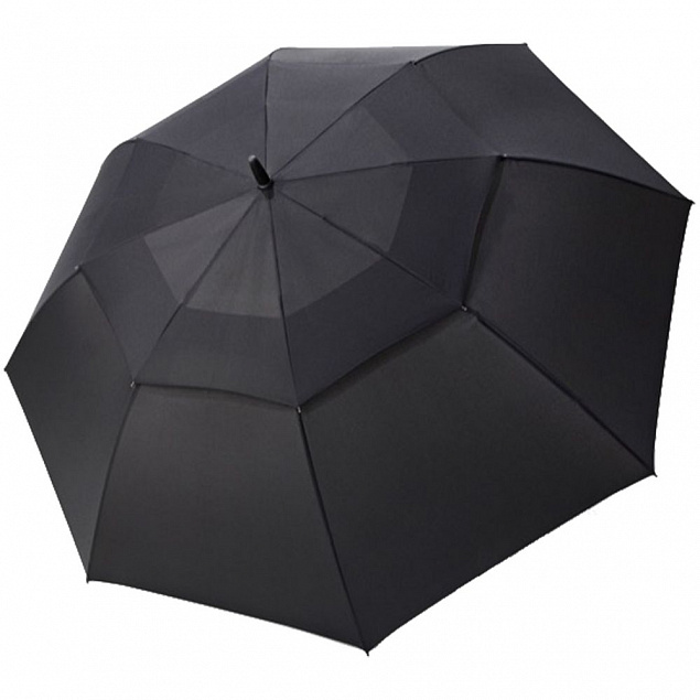 Зонт-трость Fiber Golf Air, черный с логотипом в Санкт-Петербурге заказать по выгодной цене в кибермаркете AvroraStore