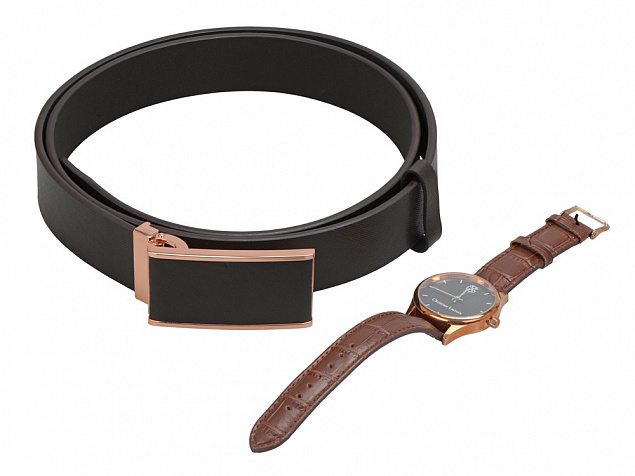 Подарочный набор: часы наручные мужские, ремень с логотипом в Санкт-Петербурге заказать по выгодной цене в кибермаркете AvroraStore
