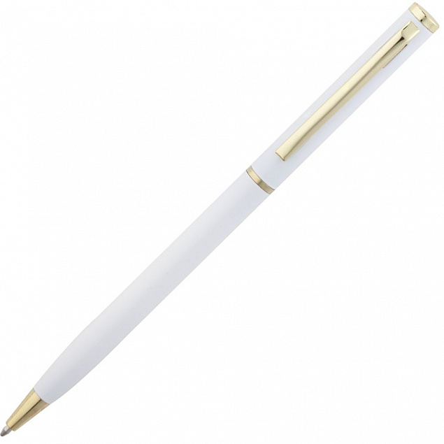 Ручка шариковая Hotel Gold, ver.2, белая с логотипом в Санкт-Петербурге заказать по выгодной цене в кибермаркете AvroraStore