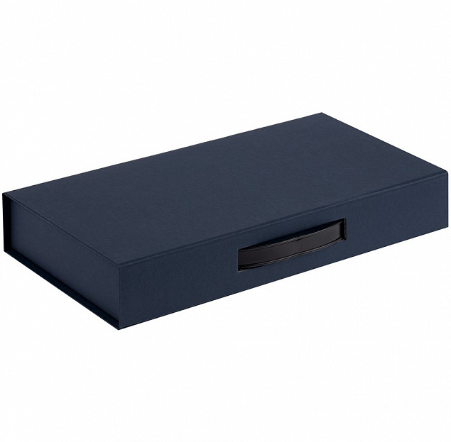 Коробка с ручкой Platt, синяя с логотипом в Санкт-Петербурге заказать по выгодной цене в кибермаркете AvroraStore