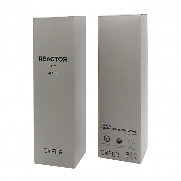 Термос Reactor софт-тач с датчиком температуры (серый) с логотипом в Санкт-Петербурге заказать по выгодной цене в кибермаркете AvroraStore