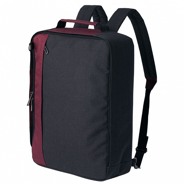 Рюкзак для ноутбука 2 в 1 twoFold, серый с бордовым с логотипом в Санкт-Петербурге заказать по выгодной цене в кибермаркете AvroraStore