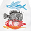 Фартук «Морские обитатели», белый с логотипом в Санкт-Петербурге заказать по выгодной цене в кибермаркете AvroraStore