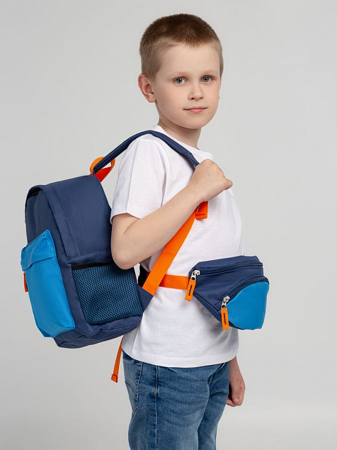 Поясная сумка детская Kiddo, синяя с голубым с логотипом в Санкт-Петербурге заказать по выгодной цене в кибермаркете AvroraStore
