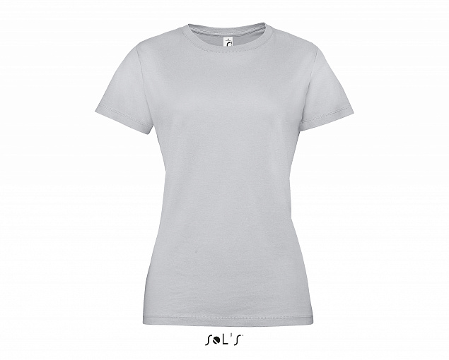 Фуфайка (футболка) REGENT женская,Чистый серый L с логотипом в Санкт-Петербурге заказать по выгодной цене в кибермаркете AvroraStore