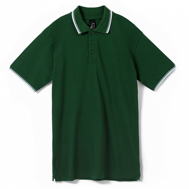 Рубашка поло мужская с контрастной отделкой PRACTICE 270, зеленый/белый с логотипом в Санкт-Петербурге заказать по выгодной цене в кибермаркете AvroraStore
