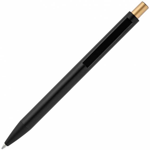 Ручка шариковая Chromatic, черная с золотистым с логотипом в Санкт-Петербурге заказать по выгодной цене в кибермаркете AvroraStore