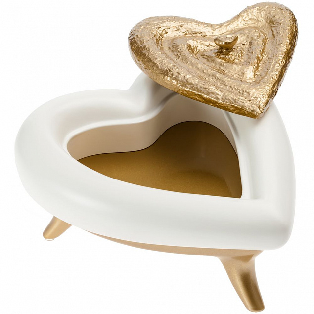 Шкатулка «Сердце», бело-золотая с логотипом в Санкт-Петербурге заказать по выгодной цене в кибермаркете AvroraStore