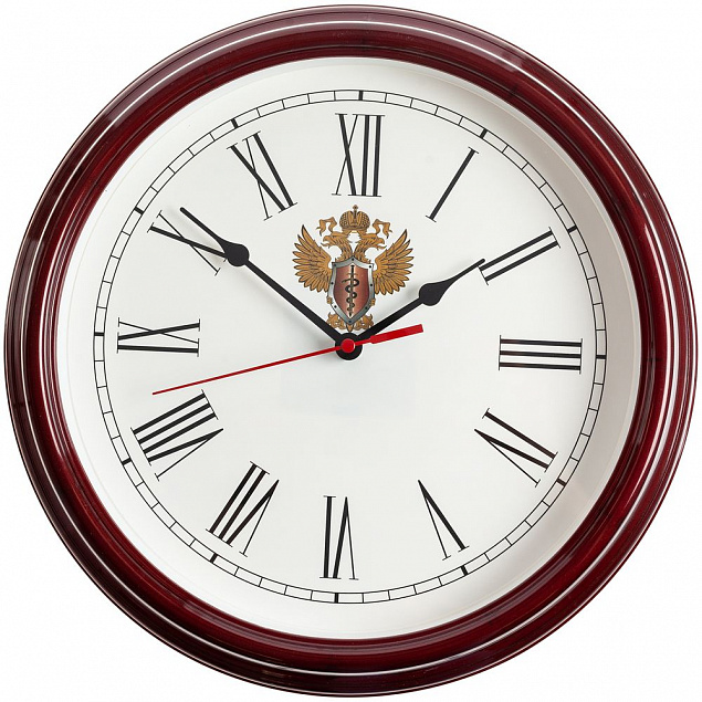 Часы настенные Flat Circle, бордовые с логотипом в Санкт-Петербурге заказать по выгодной цене в кибермаркете AvroraStore