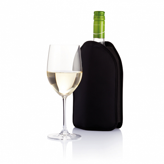 Термочехол для бутылки вина, черный с логотипом в Санкт-Петербурге заказать по выгодной цене в кибермаркете AvroraStore