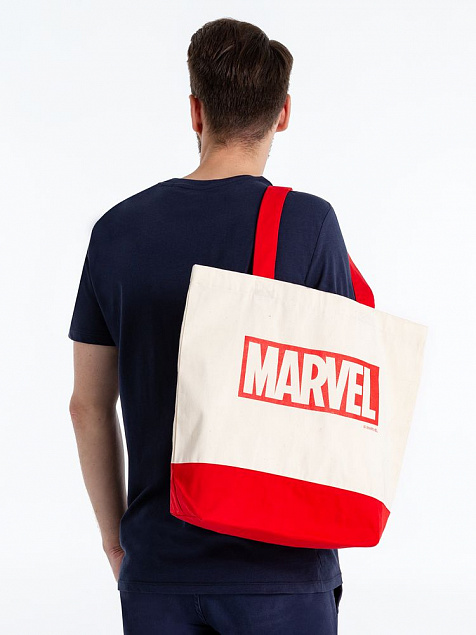 Холщовая сумка Marvel, красная с логотипом в Санкт-Петербурге заказать по выгодной цене в кибермаркете AvroraStore