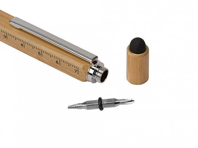 Ручка-стилус из бамбука Tool с уровнем и отверткой с логотипом в Санкт-Петербурге заказать по выгодной цене в кибермаркете AvroraStore
