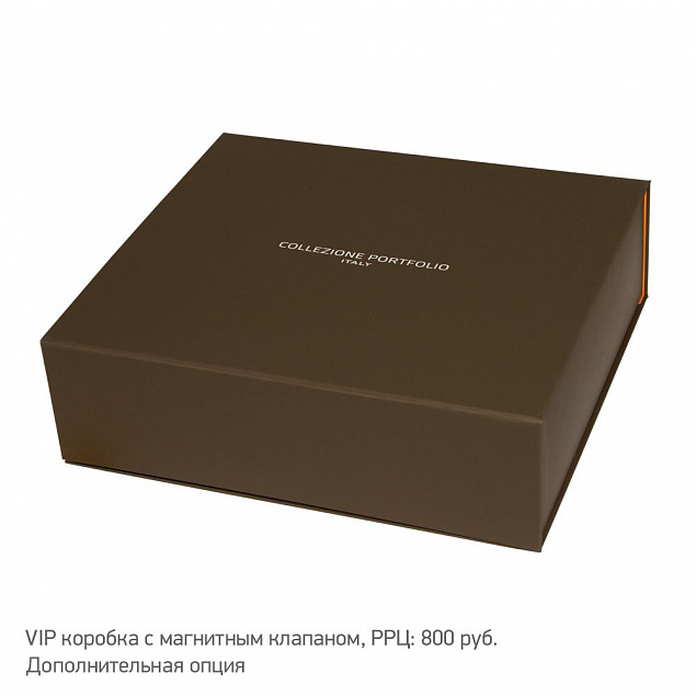 Ежедневник-портфолио Clip, коричневый, эко-кожа, недатированный кремовый блок + ручка Opera (черный/хром), подарочная коробка с логотипом в Санкт-Петербурге заказать по выгодной цене в кибермаркете AvroraStore