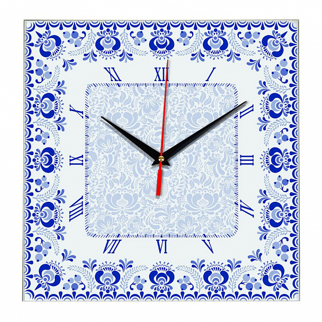 Часы настенные стеклянные Times Square с логотипом в Санкт-Петербурге заказать по выгодной цене в кибермаркете AvroraStore