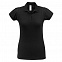 Рубашка поло женская Heavymill черная с логотипом в Санкт-Петербурге заказать по выгодной цене в кибермаркете AvroraStore