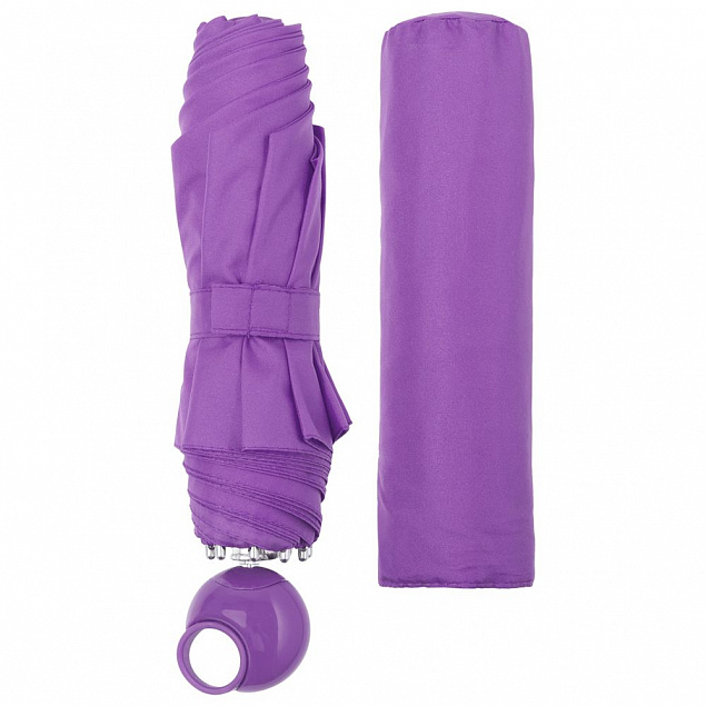 Зонт складной Floyd с кольцом, фиолетовый с логотипом в Санкт-Петербурге заказать по выгодной цене в кибермаркете AvroraStore