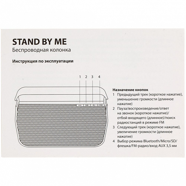 Беспроводная колонка Stand by Me, черная с логотипом в Санкт-Петербурге заказать по выгодной цене в кибермаркете AvroraStore