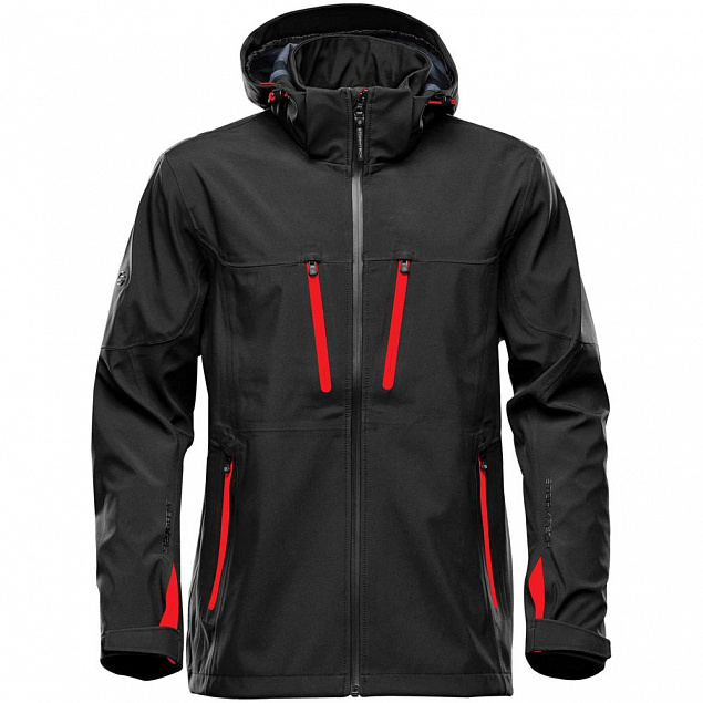 Куртка софтшелл мужская Patrol, черная с красным с логотипом в Санкт-Петербурге заказать по выгодной цене в кибермаркете AvroraStore