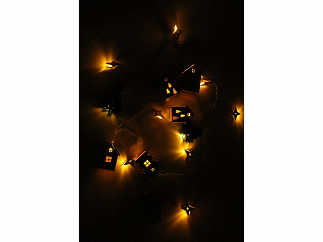 Елочная гирлянда с лампочками Новогодняя в деревянной подарочной коробке с логотипом в Санкт-Петербурге заказать по выгодной цене в кибермаркете AvroraStore
