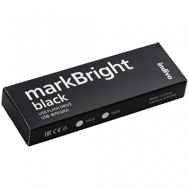 Флешка markBright Black с синей подсветкой, 32 Гб с логотипом в Санкт-Петербурге заказать по выгодной цене в кибермаркете AvroraStore