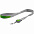 Лента для бейджа с ретрактором Devon, серая с зеленым с логотипом в Санкт-Петербурге заказать по выгодной цене в кибермаркете AvroraStore