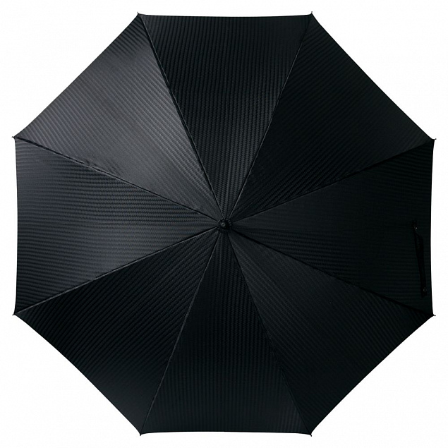 Зонт-трость с фактурной тканью Ricardo, черный с логотипом в Санкт-Петербурге заказать по выгодной цене в кибермаркете AvroraStore