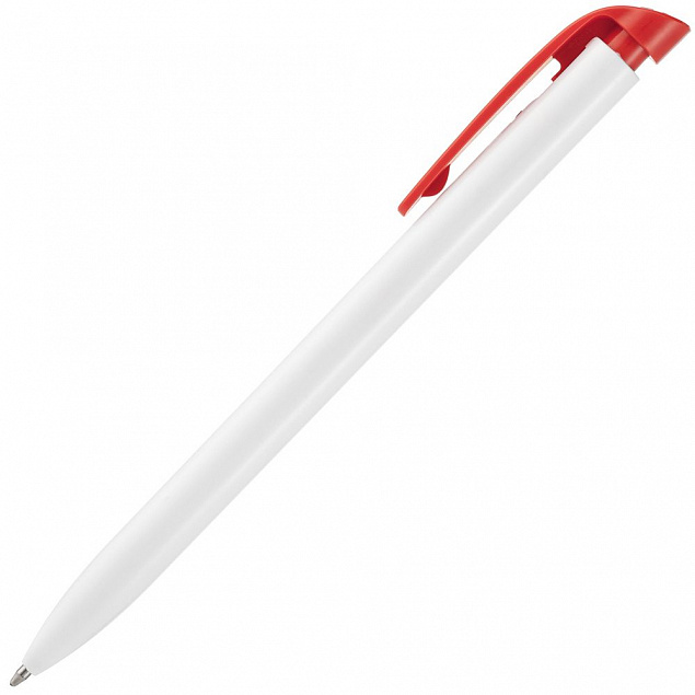 Ручка шариковая Favorite, белая с красным с логотипом в Санкт-Петербурге заказать по выгодной цене в кибермаркете AvroraStore