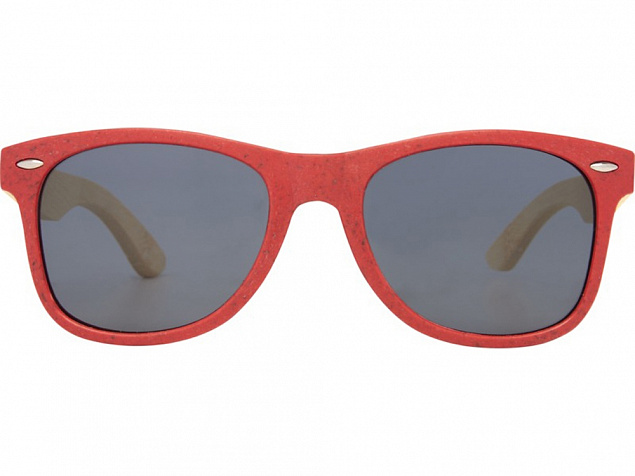 Sun Ray очки с бамбуковой оправой, красный с логотипом в Санкт-Петербурге заказать по выгодной цене в кибермаркете AvroraStore