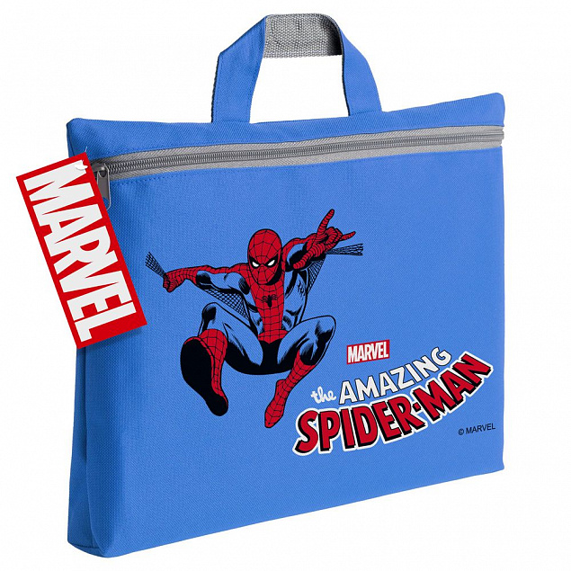 Сумка-папка Amazing Spider-Man, синяя с логотипом в Санкт-Петербурге заказать по выгодной цене в кибермаркете AvroraStore