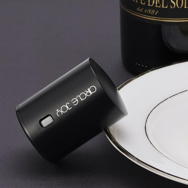 Вакуумная пробка для вина Wine Sealer, черная с логотипом в Санкт-Петербурге заказать по выгодной цене в кибермаркете AvroraStore