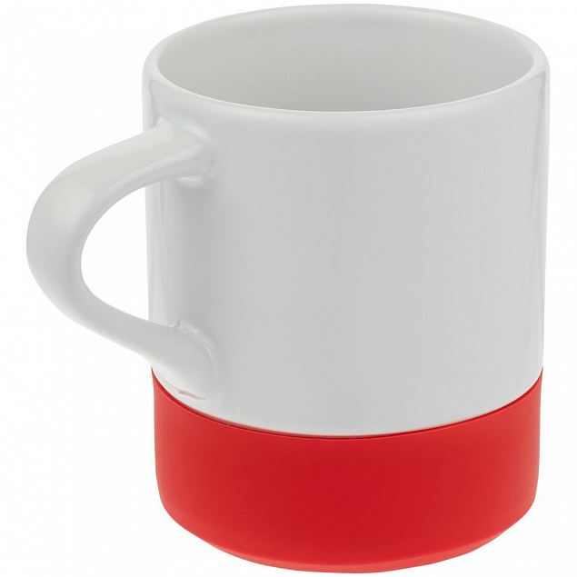 Кружка с силиконовой подставкой Protege, красная с логотипом в Санкт-Петербурге заказать по выгодной цене в кибермаркете AvroraStore