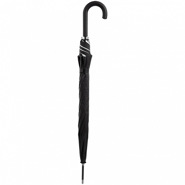 Зонт-трость Silverine, черный с логотипом в Санкт-Петербурге заказать по выгодной цене в кибермаркете AvroraStore