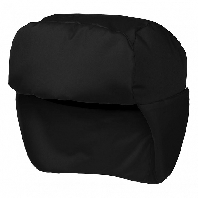 Шапка-ушанка Shelter, черная с логотипом в Санкт-Петербурге заказать по выгодной цене в кибермаркете AvroraStore