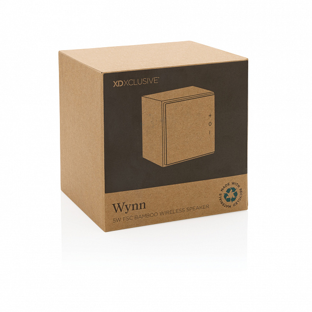 Беспроводная колонка Wynn из бамбука FSC®, 5 Вт с логотипом в Санкт-Петербурге заказать по выгодной цене в кибермаркете AvroraStore