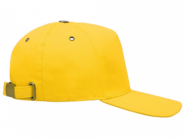 Бейсболка New York  5-ти панельная  с металлической застежкой и фурнитурой, желтый с логотипом в Санкт-Петербурге заказать по выгодной цене в кибермаркете AvroraStore