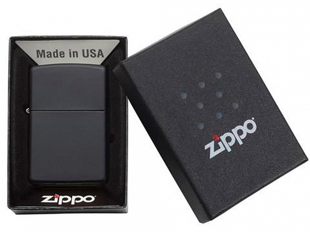 Зажигалка ZIPPO Classic с покрытием Black Matte с логотипом в Санкт-Петербурге заказать по выгодной цене в кибермаркете AvroraStore