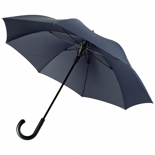 Зонт-трость Alessio, темно-синий с логотипом в Санкт-Петербурге заказать по выгодной цене в кибермаркете AvroraStore
