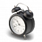 Настольные часы с будильником в ретро стиле, черный с логотипом в Санкт-Петербурге заказать по выгодной цене в кибермаркете AvroraStore