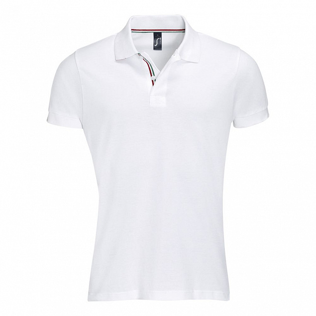 Рубашка поло мужская Patriot 200, белая с красным с логотипом в Санкт-Петербурге заказать по выгодной цене в кибермаркете AvroraStore