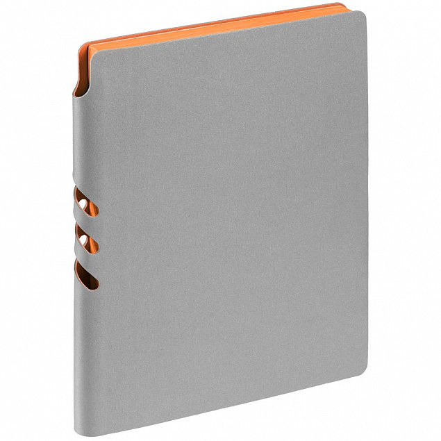 Ежедневник Flexpen, недатированный, серебристо-оранжевый с логотипом в Санкт-Петербурге заказать по выгодной цене в кибермаркете AvroraStore