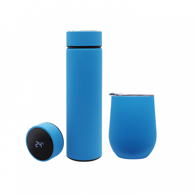 Набор Hot Box C (софт-тач) W, голубой с логотипом в Санкт-Петербурге заказать по выгодной цене в кибермаркете AvroraStore