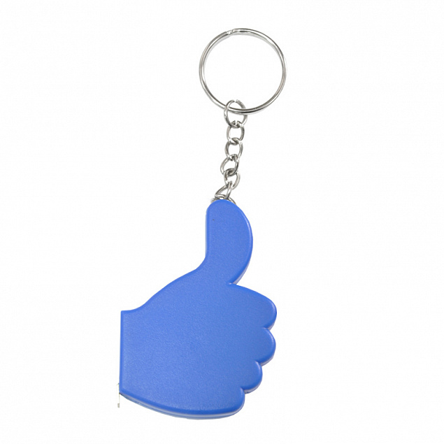 Брелок-рулетка "Класс!", синий с логотипом в Санкт-Петербурге заказать по выгодной цене в кибермаркете AvroraStore